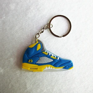 Мини силиконовый Jordan 5 брелок сумка шарм для женщин мужчин детей брелок подарки тапки держатель для ключей кулон аксессуары брелок на ключи в виде обуви - Цвет: Photo Color5