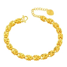 Mxgxfam (215*6mm) 24 k puro ouro cor bordado flor pulseiras jóias para as mulheres de alta qualidade níquel sem chumbo