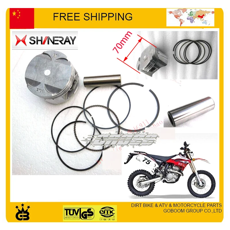 Поршневое кольцо двигателя мотоцикла 250cc shineray X2 x2x 300cc 70 мм|dirt bike accessories|shineray x2piston
