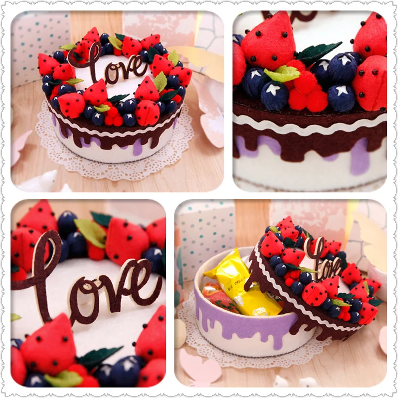 Новая коробка для хранения клубничного войлока цветная в стиле Love Cake/чехол друга