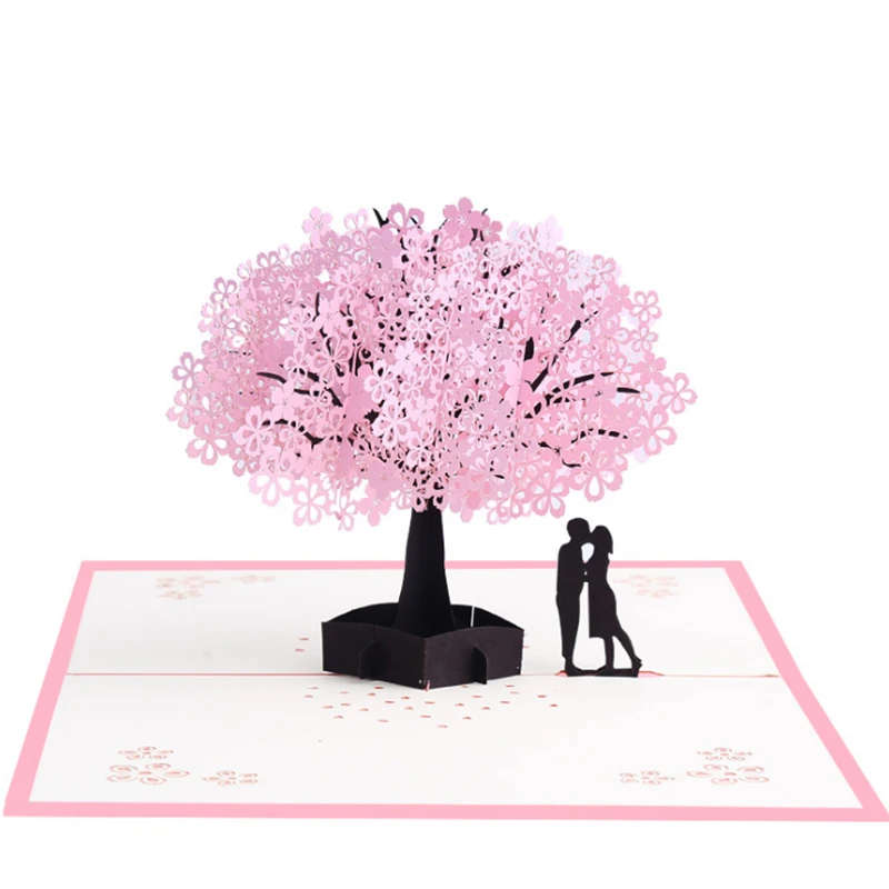 

Valentine's Day 3D Love Pop UP Cards with Envelope Stickers Wedding Laser Cut Invitation Greeting Cards Anniversary for Her