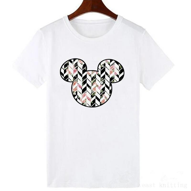 Для женщин, состоящий из футболки с изображением Минни-Маус Мышь Микки уха кофточка без рукавов футболки tumblr Hipster одинаковая футболка милые праздничные футболки - Цвет: 0131