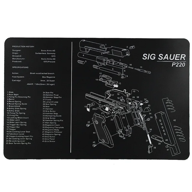 Gun Cleaning Rubber Mat 17 X11 Waterproof Non Slip Clean With Parts Diagram And Instructions Armorers Bench 37 0087 88 89 Hunting Gun Accessories Aliexpress