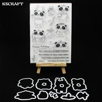 

KSCRAFT Cute Panda Stamp Metal Cutting Dies Stencils for DIY Scrapbooking/photo album Decorative Embossing DIY Paper Cards 122
