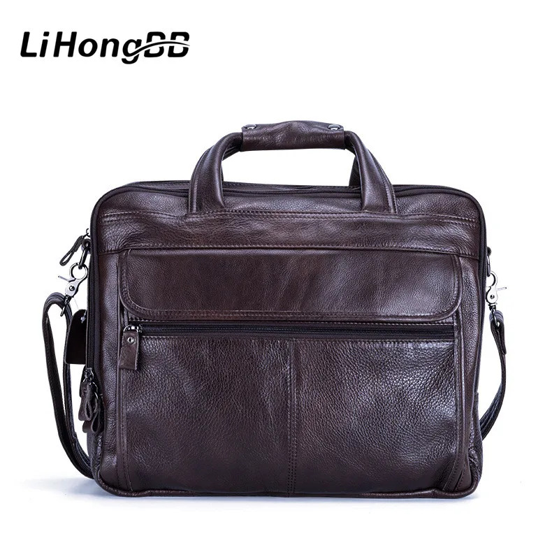 High Quality Handbag Cowhide Genuine Leather Bags Mens Messenger