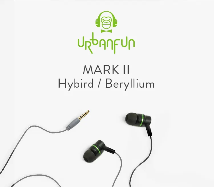 MARK II_URBANFUN флагманская простая версия 3,5 мм HiFi бериллиевые/гибридные наушники с микрофоном BM-1