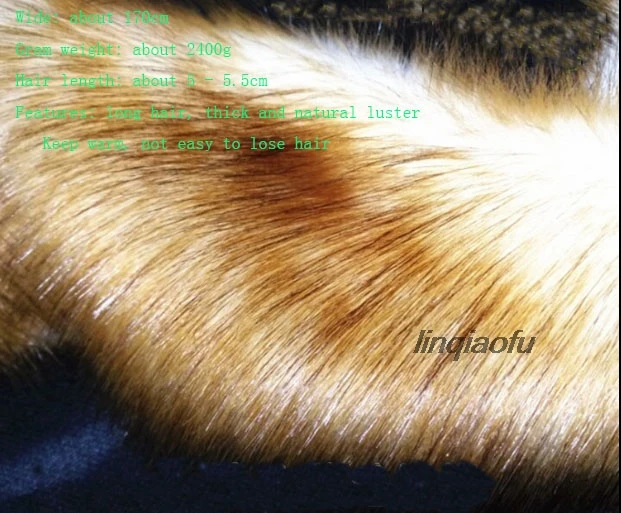 

This white dyed yellow tip fox fur plush fabric