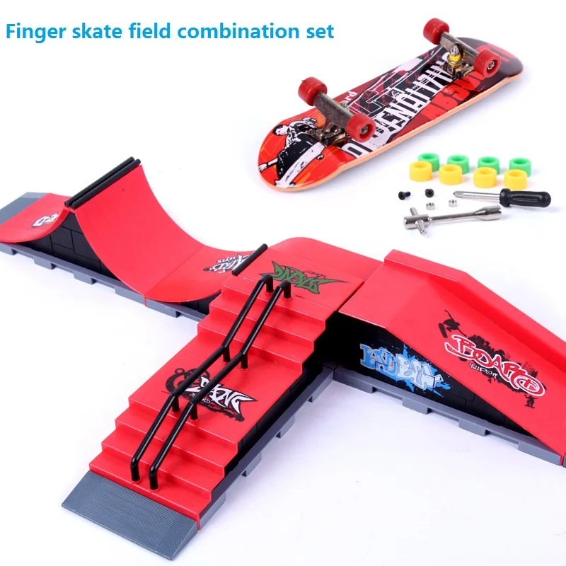 1Pcs Mini Toy Skate Park Table Gaming Finger Skating Board Ramp Parts for T ech D