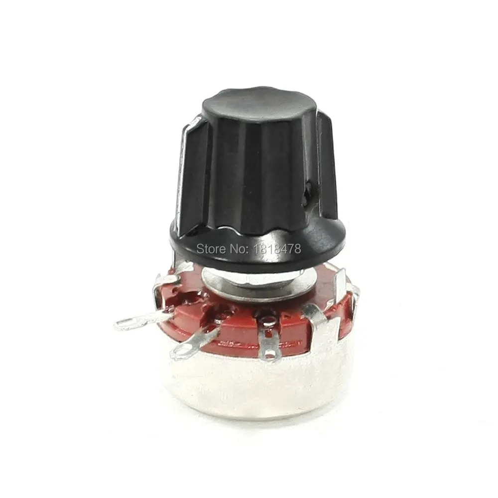 

WTH118 4.7K ohm Single Turn Rotary Linear Taper Carbon Potentiometer Pot w Knob