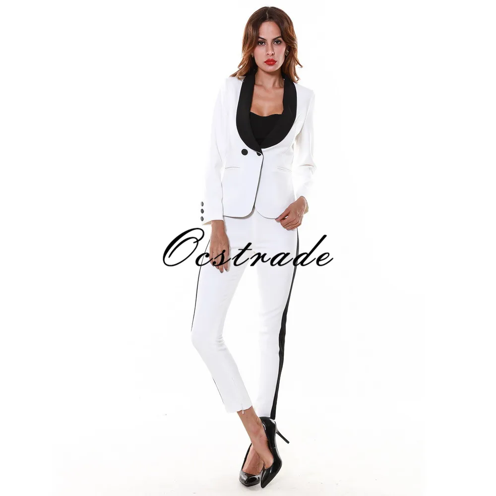 Eliesaab 2017 New Fashion Elegant Womens Costumes Business White Pants