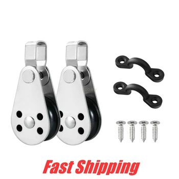 

316 Stainless Steel Kayaking Canoe Anchor Trolley Pulley Blocks Rope for 2mm to 8mm Rope sailboat boat hardware accessories