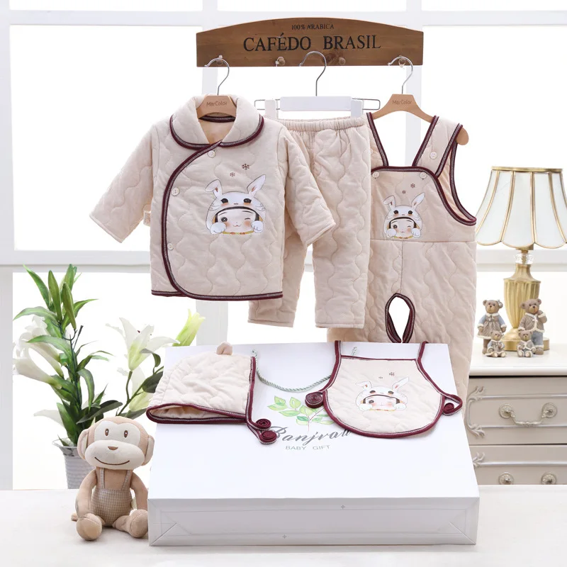 

100% Cotton Infant Baby Clothes Thick Newborn Gift Box Sets 0-12 Months Autunm/Winter For Full-Moon Baby Clothing