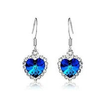 

1 Pair Popular Crystal Women's Heart of Ocean Earrings Ear Stud for Elegant women 5TNH 6SCP