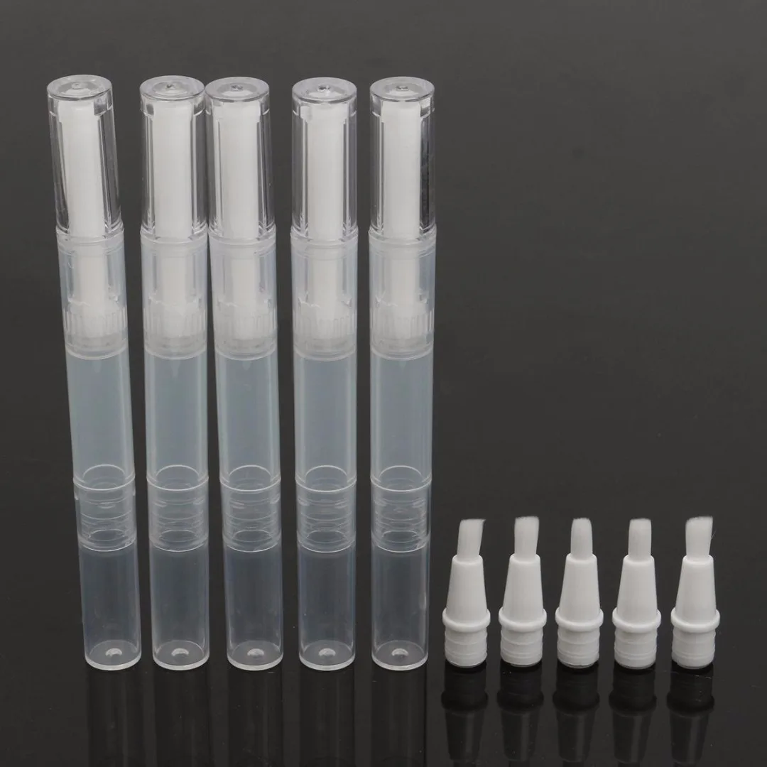 Shellhard 5pcs Empty Twist Pen With Brush High Quality 3ml Cosmetic Twist Pen Nail Polish Tube for Lip Gloss nail Nutrient oil