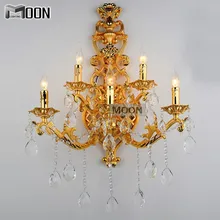Роскошный кристалл стены wandlamp бра свет кристалл освещения lampara сравнению MD8841 цвет золотистый