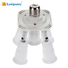 Lumiparty Регулируемый 5 в 1 E27 базовый Свет Лампа адаптер держатель лампы Converte свет лампы адаптер E27-5E27 держатель лампы