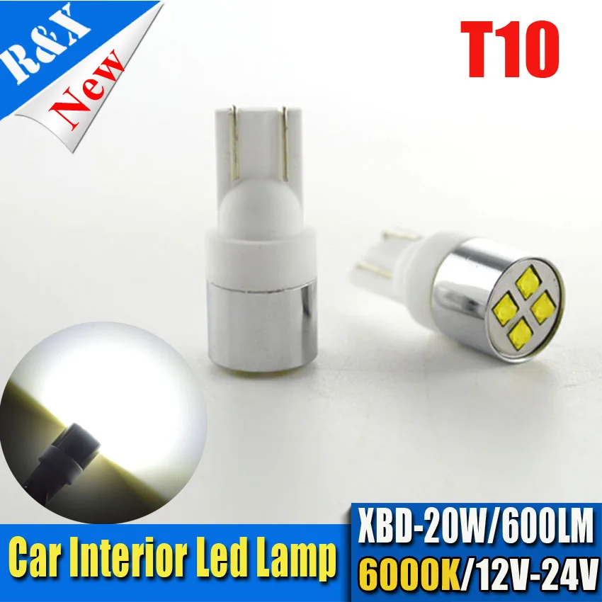 2x20 Вт W5W Керамика светодиодный 12-24V T10 автомобильных ламп 168 194 поворот стороны номерного знака светильник автомобильный парковочный зазор светильник белого цвета