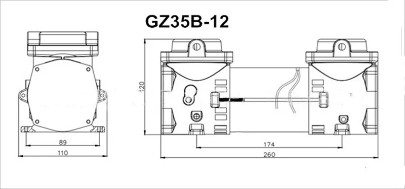 DP-35B-12 160 Вт Oilfree мембранный Электрический компрессор насос для третьего легкого Serface кальян система дайвинга без шланга и регулятора