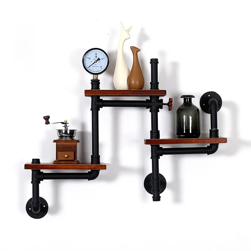 

Industrial water pipe rack on the wall