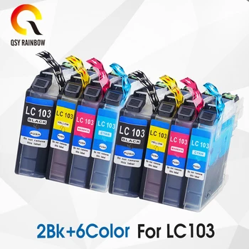 

CMYK SUPPLIES 8 Pcs/Lot LC103 Cyan,Magenta & Yellow Ink Cartridge for Brother DCP-J152W MFC-J245 J285DW J4310DW J4410DW