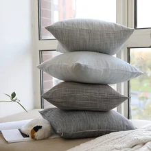 Наволочка для диванных подушек в скандинавскую полоску, льняная, хлопковая, для офисных стульев, декоративные наволочки для подушек, 45*45 см, 60*60 см