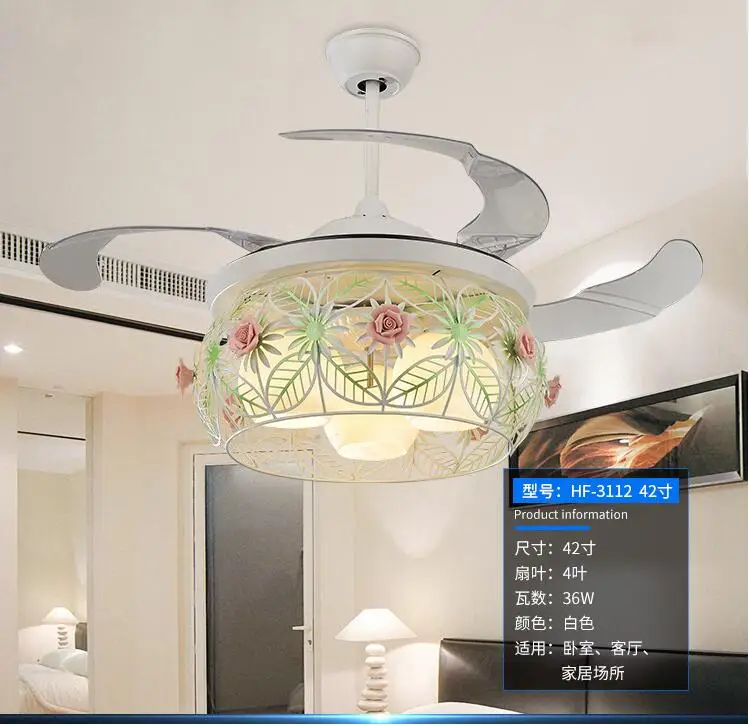 42 дюймов 36 Вт LED Fan светильники гостиная современный вентилятор с пультом дистанционного управления Потолочные вентиляторы 110 В 220 В Потолочные вентиляторы