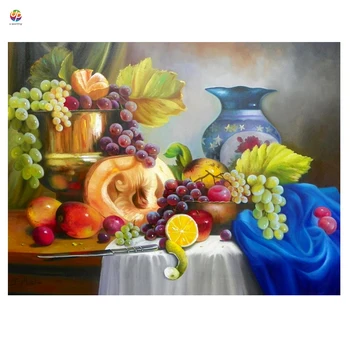 

Frameless Digital Painting By Numbers apple fruit cherry flower Acrylic Paint Modern Wall Art Canvas Painting Home Deco Deal