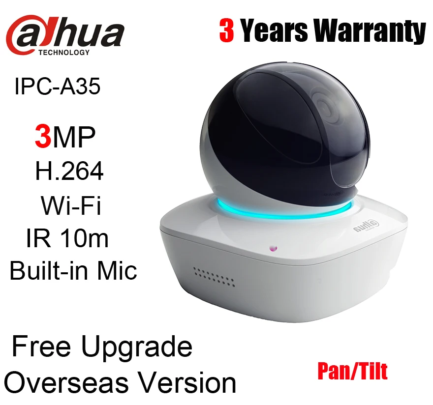 

Dahua Original IPC-A35 3MP H.264 Wi-Fi Micro SD card slot A Series Network PT Camera with logo