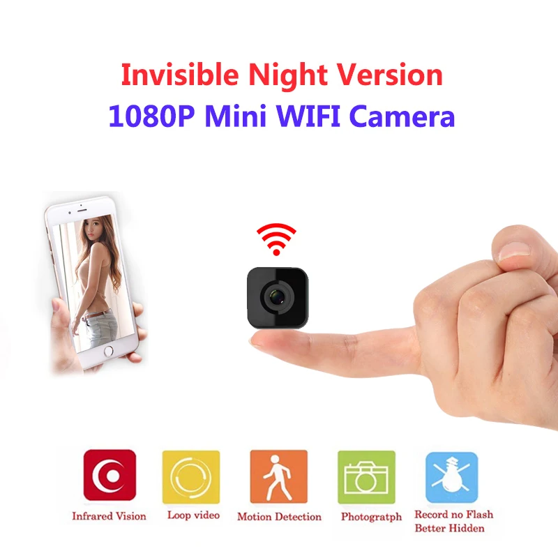 Мини камера видеонаблюдения беспроводная с поддержкой Wi Fi 1080P|Компактные
