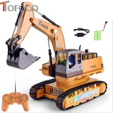 TOFOCO RC Excavator 2.4G Remote Control Constructing Truck Crawler Digger Model Electronic Engineering Truck Toy gift for child huina 1510 rc excavator car 2 4g 11ch metal remote control engineering digger truck model electronic heavy machinery toy