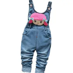 BibiCola/Новый Модный весенне-осенний детский комбинезон, джинсовый комбинезон для маленьких девочек, комбинезон, детские брюки для детей 1-4