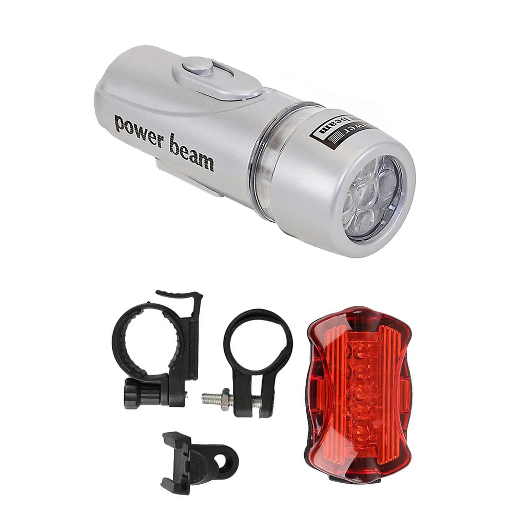 Perfect High Quality 5 Led Bicycle Front Head light+Tail light Set Waterproof Road MTB Mountain Bike Rear Light Cycling Lamp Flashlight 5
