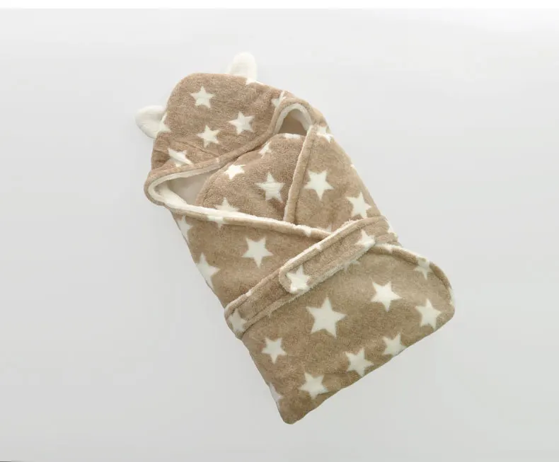 Детское одеяло s новорожденных маленьких мальчиков и девочек Пеленальное Одеяло зимний двухслойный обертывание звезда Коралл постельное