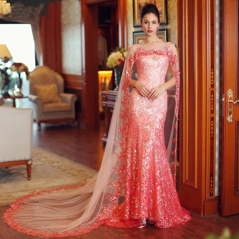 Exclusive-designer-Mermaid-Crystal-shawl-dubai-kaftan-muslim-evening-dress-2016-zuhair-murad-evening-dresses-long
