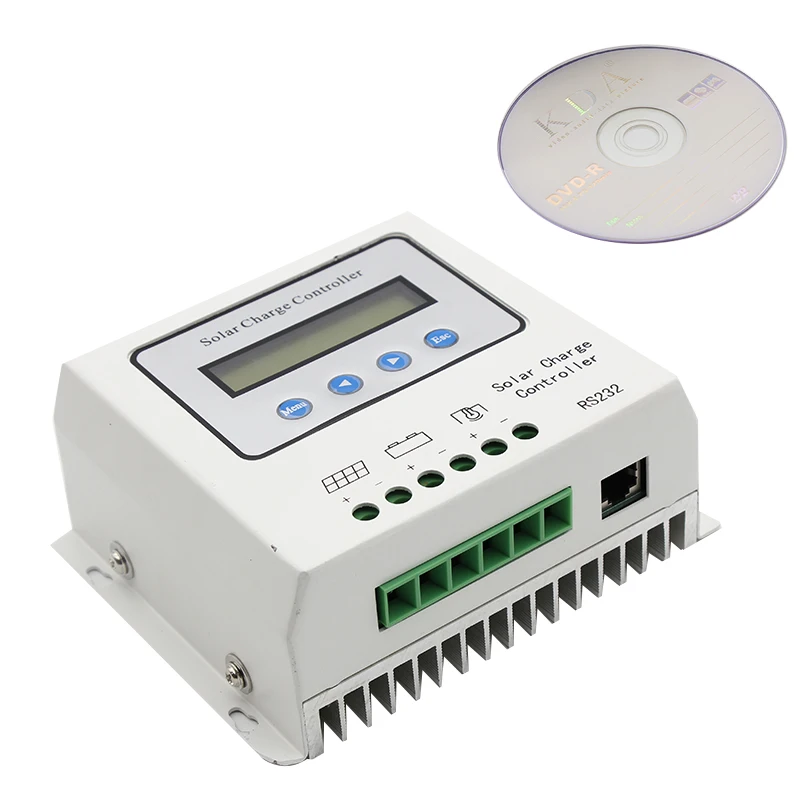 

30A 12V 24v auto intelligent PWM controller solar street light charge controller with LCD display free RS232 communication port