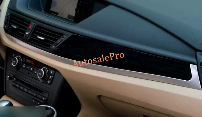 

left hand drive cars Stainless Steel Front Dashboard Console Front Stripe Mollding Frame Trim For BMW X1 E84 2009 - 2015