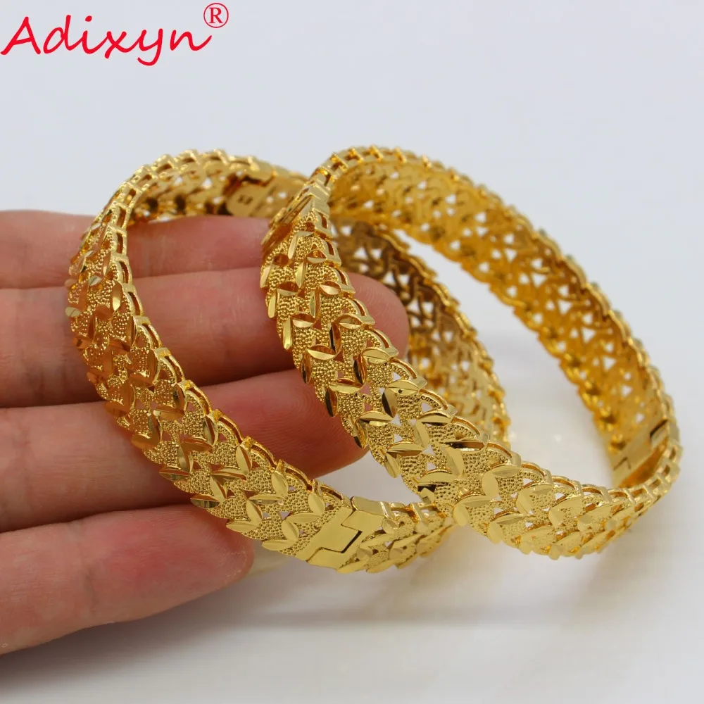 Adixyn 2 шт./лот Дубаи (Can Open) браслет для женщин/девушек золотого цвета подарочные