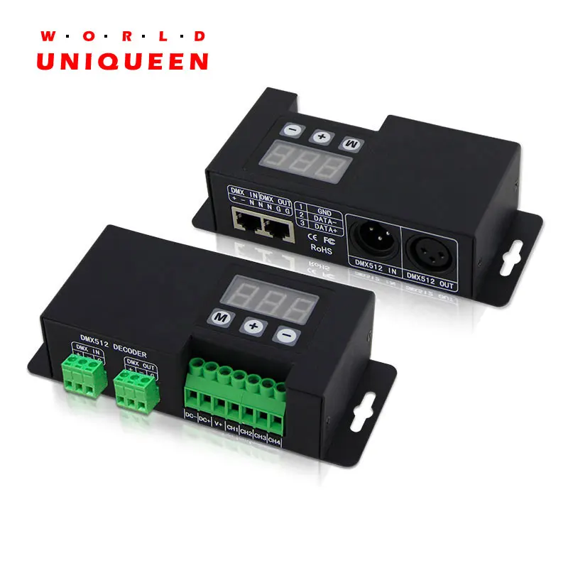 DC12V-24V 4 канала 4096 декодер DMX512 с серыми шкалами постоянного напряжения и драйвером