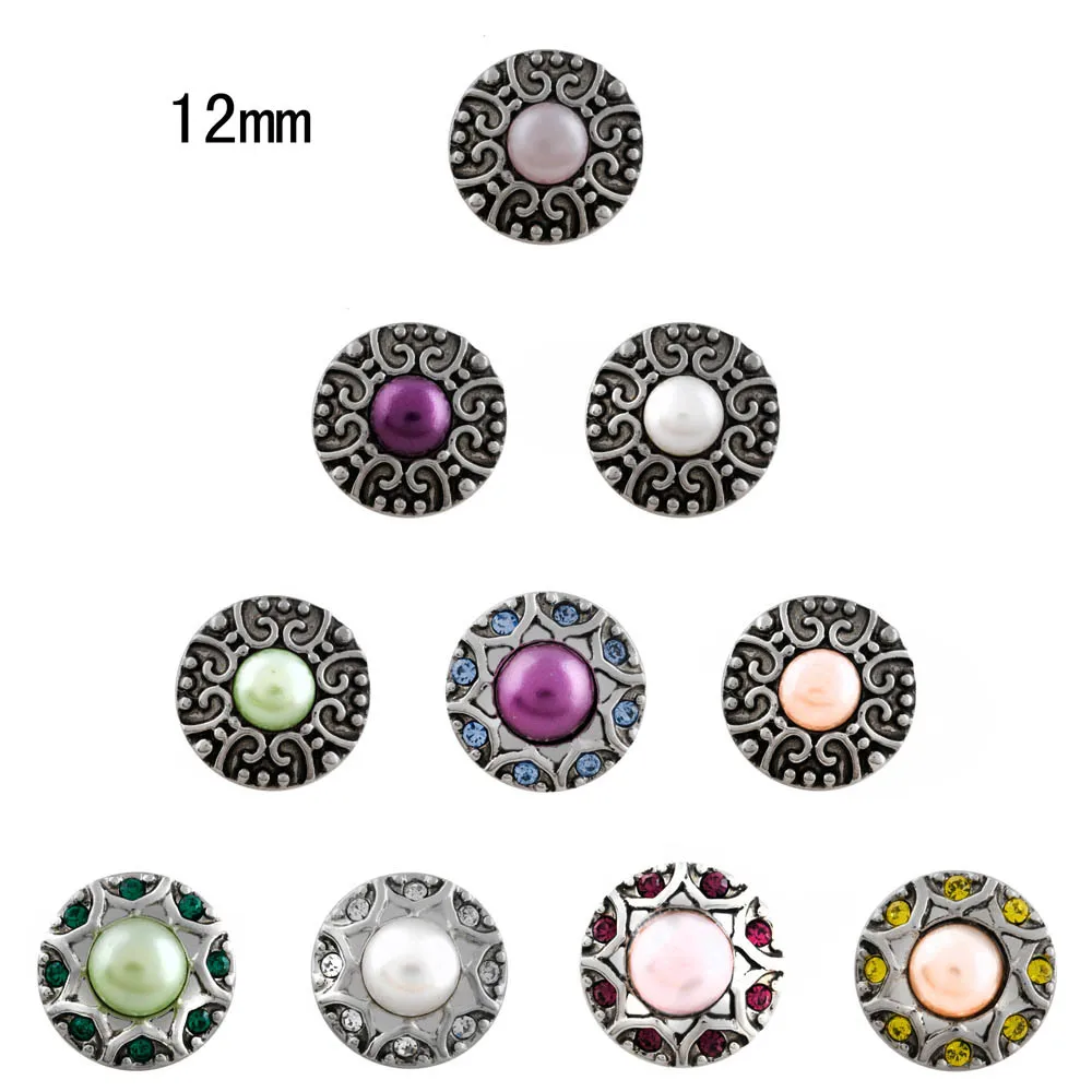 Hot Sale Snap Jewelry beads 12mm Snap beads Bracelet Flowers Carved