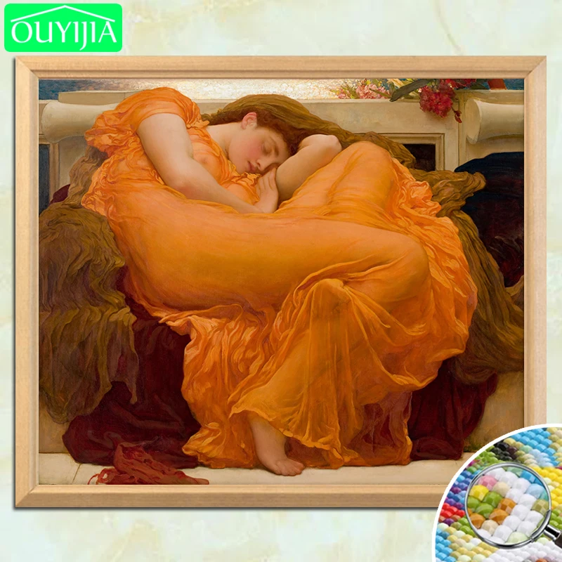 

Painter Frederic Leighton Famous Painting "Flaming June" 5D DIY Diamond Painting Full Square Diamond Embroidery Rhinestones Pic