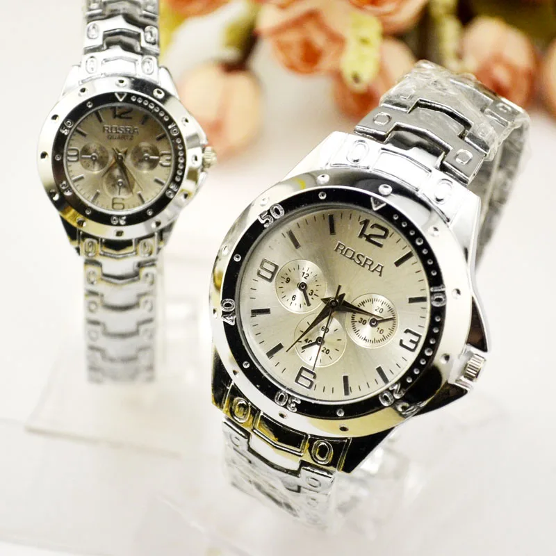 Fashion White Couple Watches, A Pair Of Korean Version Of The Trend Of Steel Belt Lovers Watch Men Watch Waterproof Watch Quartz