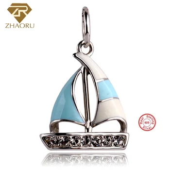 

Zhaoru 925 Sterling Silver Enamal Pendant Charm Fit Bracelet & Bangle & Necklace DIY Fine Jewelry Charm None stone