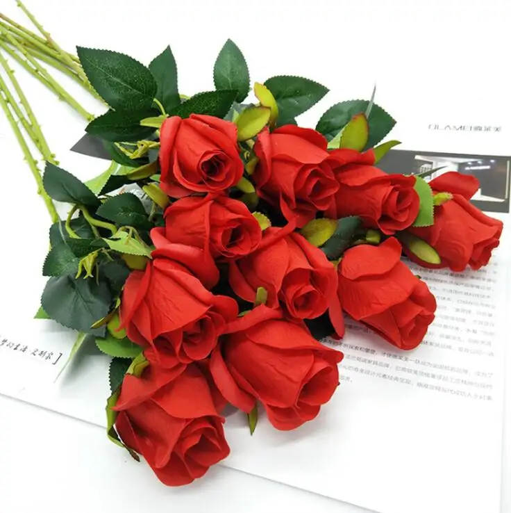 

62cm Artificial Rose Flowers Fake Flowers Valentine's Day gift for girlfriend silk flowers for home decoration 1 Bouquet/bag