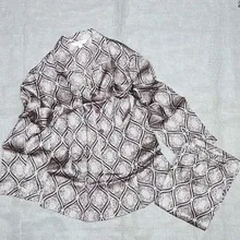 Шелковая пижама тутового цвета, Мужская шелковая Домашняя одежда, брюки с длинными рукавами, темно-фруктовый принт, большой размер, мягкий взрыв 8