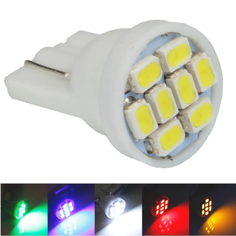 100 шт. T10 1206 3020 8SMD w5w 194 168 192 Авто Автомобиль Клин 8 светодиодов SMD лампочки на подвеску лампы Стайлинг белый синий красный