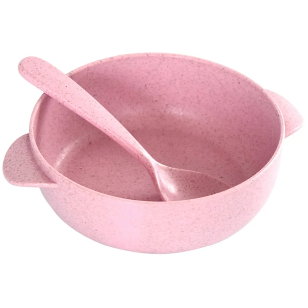 

2Pc/set Baby Dishes Children Cartoon Spoon Feeding Tableware Dinner Plate Baby Training Bowl