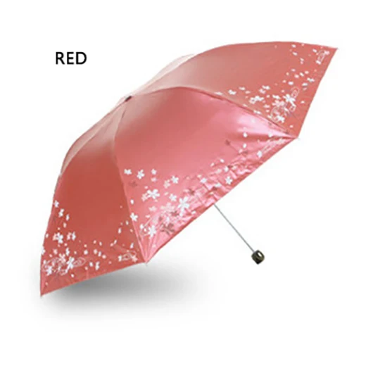 Райские цветы зонтик дождь женский ветрозащитный Сверхлегкий Солнце Дождь Автоматический Складной Зонты женский зонтик рай - Цвет: Red