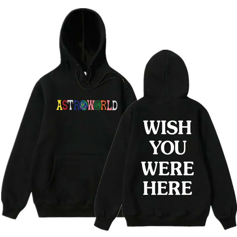 Новые мужские толстовки с капюшоном Трэвиса Скотта астромира WISH YOU WERE HERE