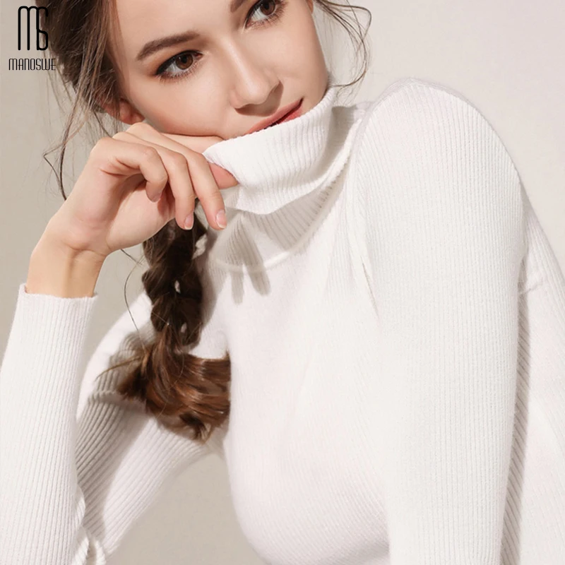 

Thick Warm Sweater Women Turtleneck Autumn Winter Knitted Pullover High Elasticity Soft Ladies Sweaters Solid minimalist