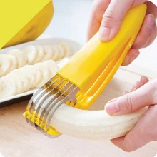 Useful Creative Banana Slicer Chopper Fruit Cutter Cucumber Vegetable Peeler Salad Home & Kitchen Tool